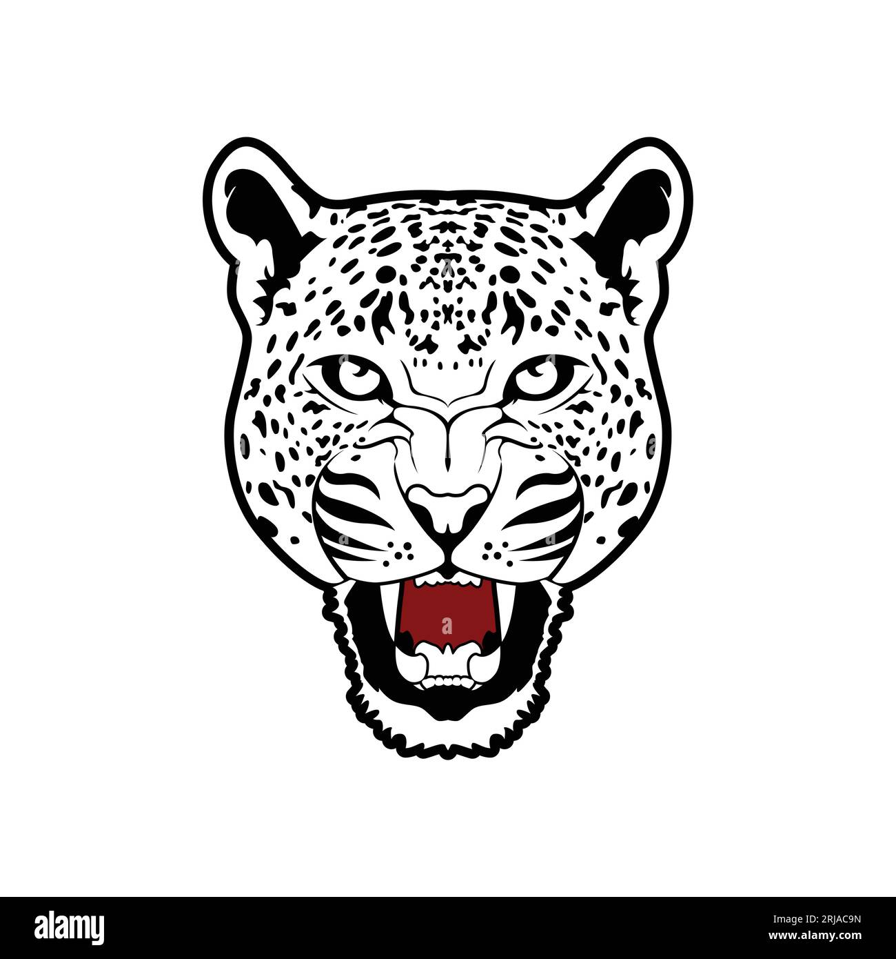Roaring Cheetah Head Vector, Panther Head Leopard Tiger Jaguar Puma Design Inspiration Stock Vector