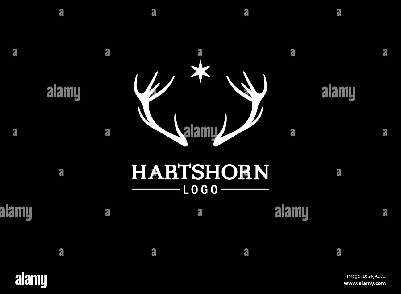 Stag Deer Buck Antler Hartshorn logo design inspiration Stock Vector