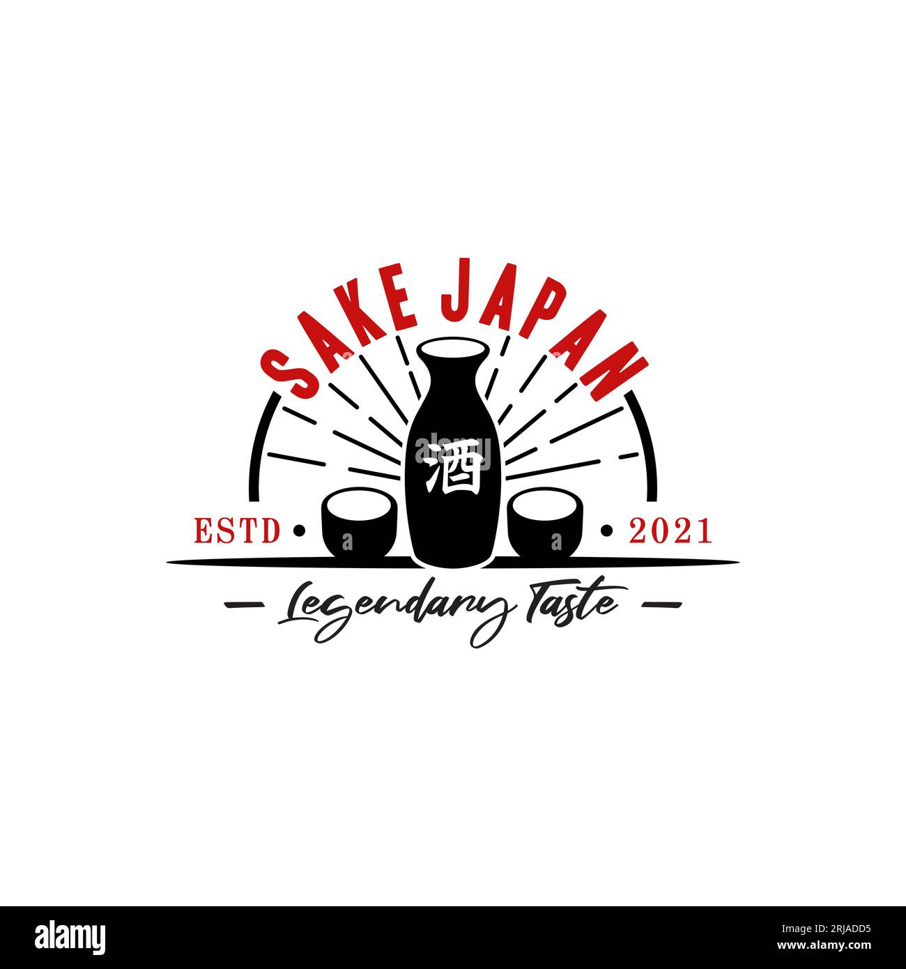 Japanese Sake Bottle Oriental Japan Beverage Symbol Logo design