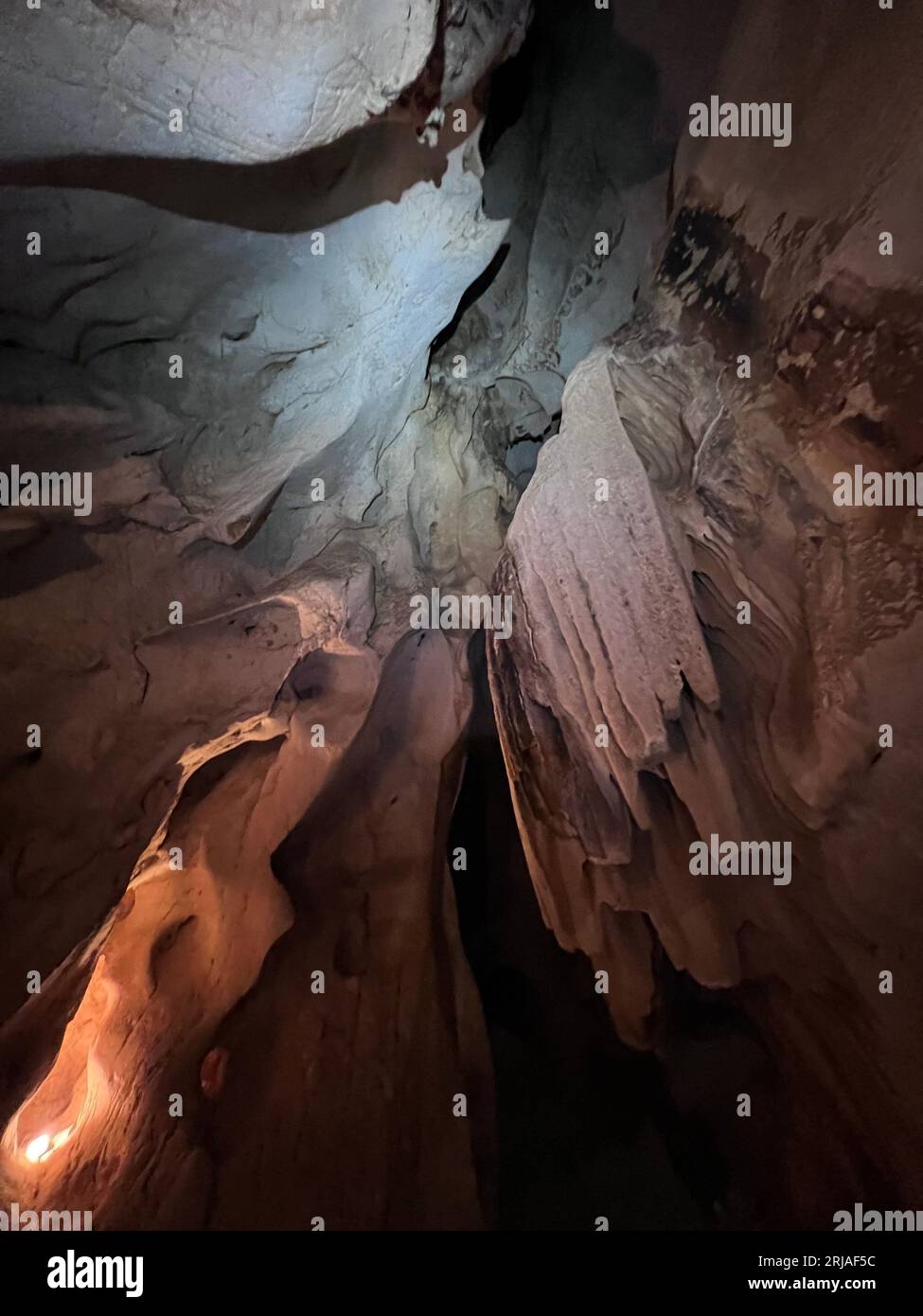 Geological formations in the Rincon de la Victoria cave Stock Photo