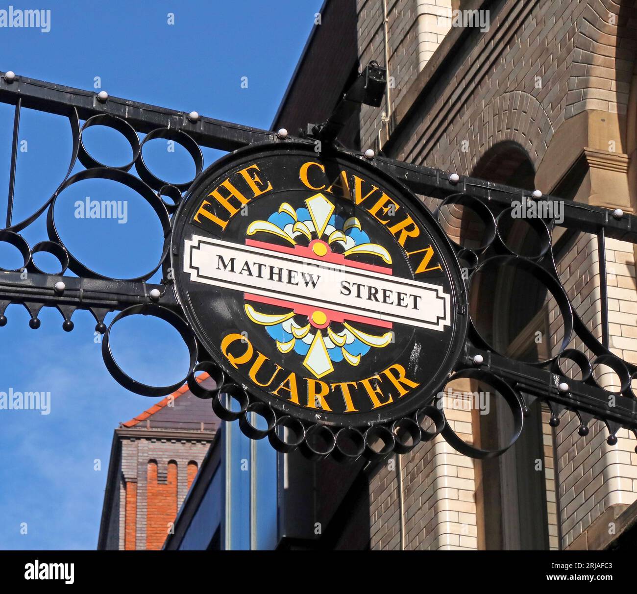Mathew Street, the Cavern Quarter, Liverpool, Merseyside, England, UK, L2 6RE Stock Photo
