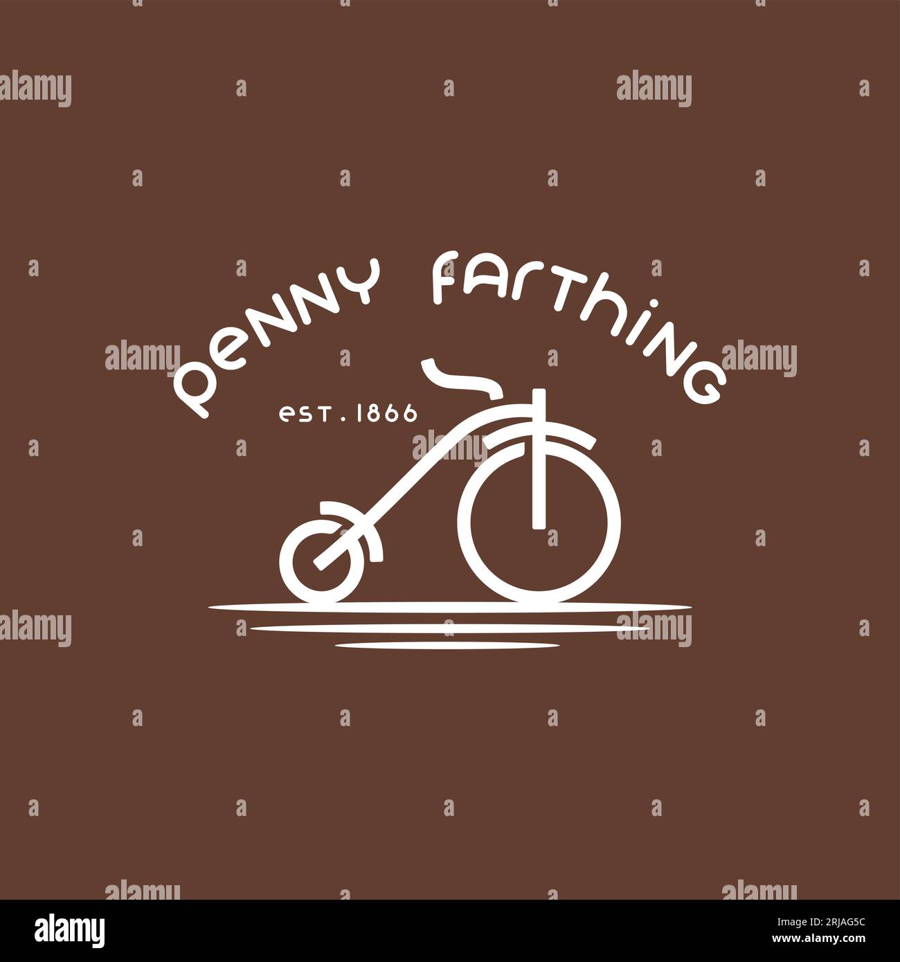 Penny Farthing Vintage Bike Logo Simple Minimalist Design Stock Vector
