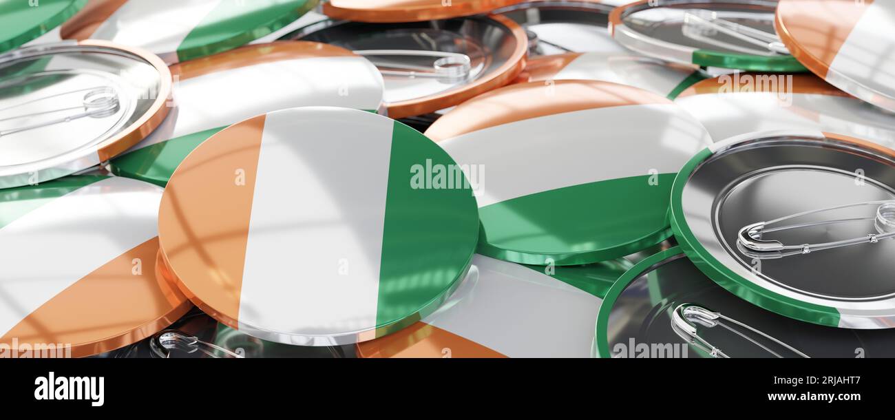 Ivory Coast - round badges with country flag - voting, election concept ...
