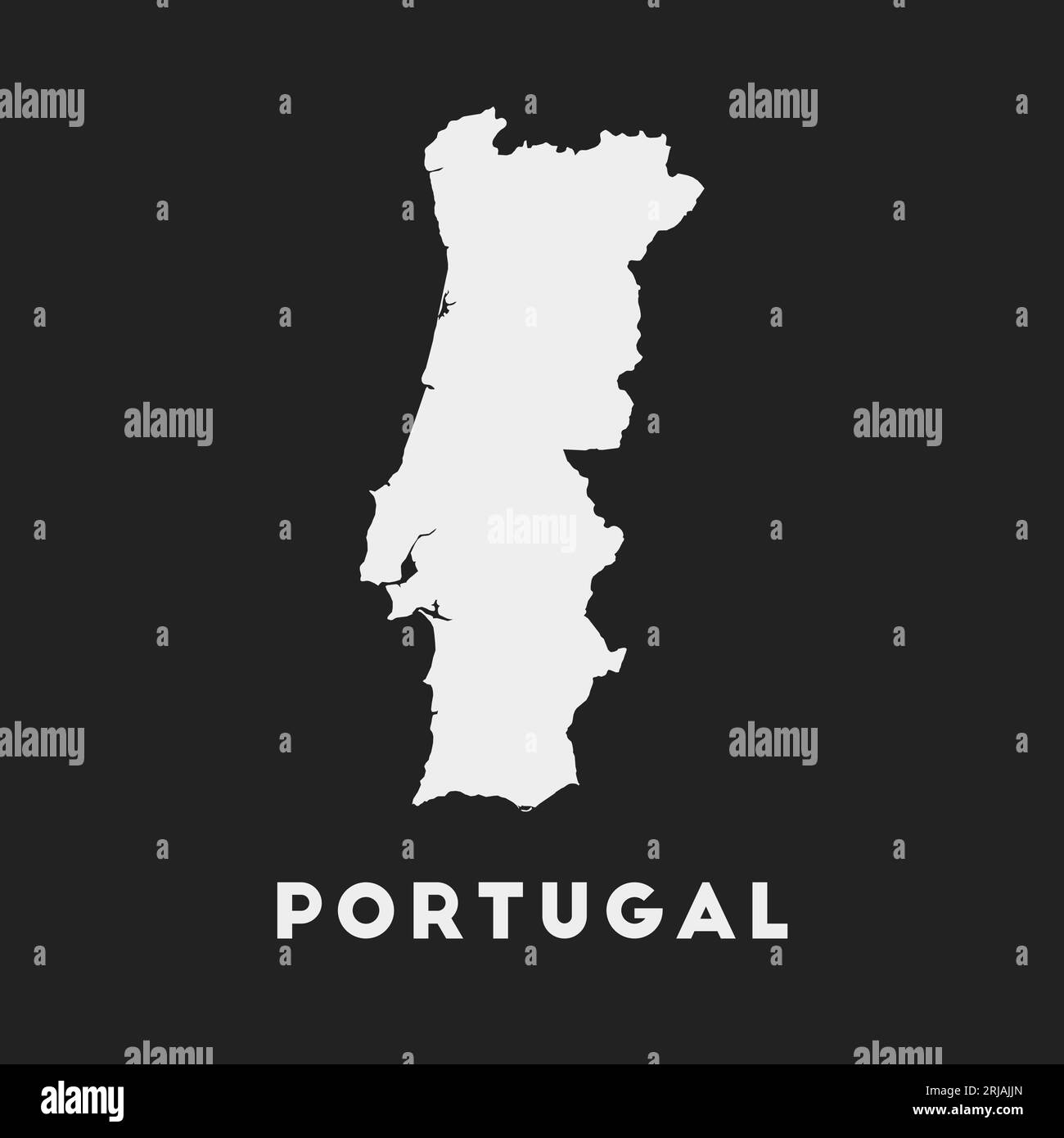 Map of Portugal black & white Maps of all cities and countries for your wall