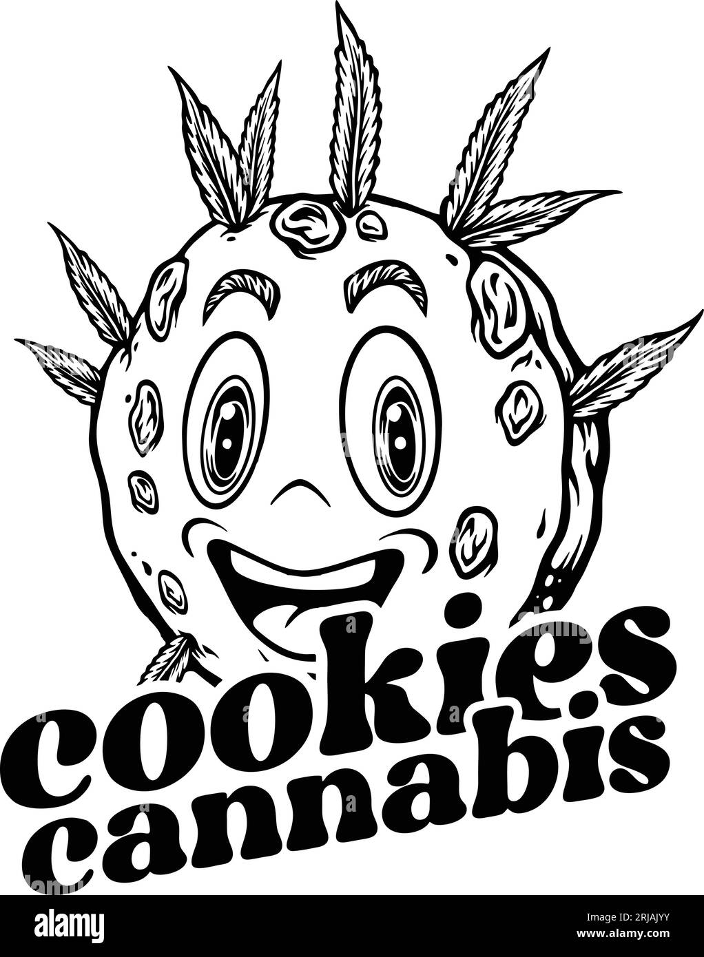 Adorable marijuana cookies sweet tooth illustrations silhouette vector illustrations for your work logo, merchandise t-shirt, stickers and label desig Stock Vector