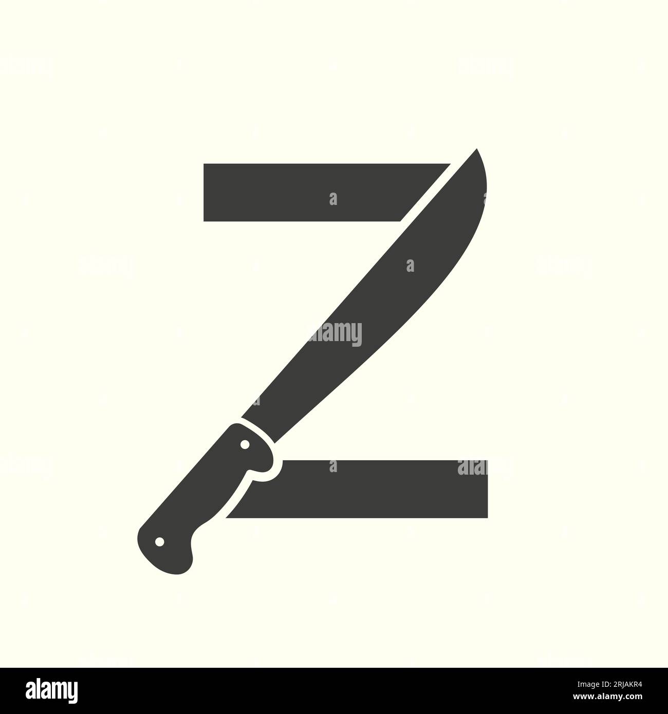 Letter Z Knife Logo Design Vector Template Knife Symbol With Alphabet