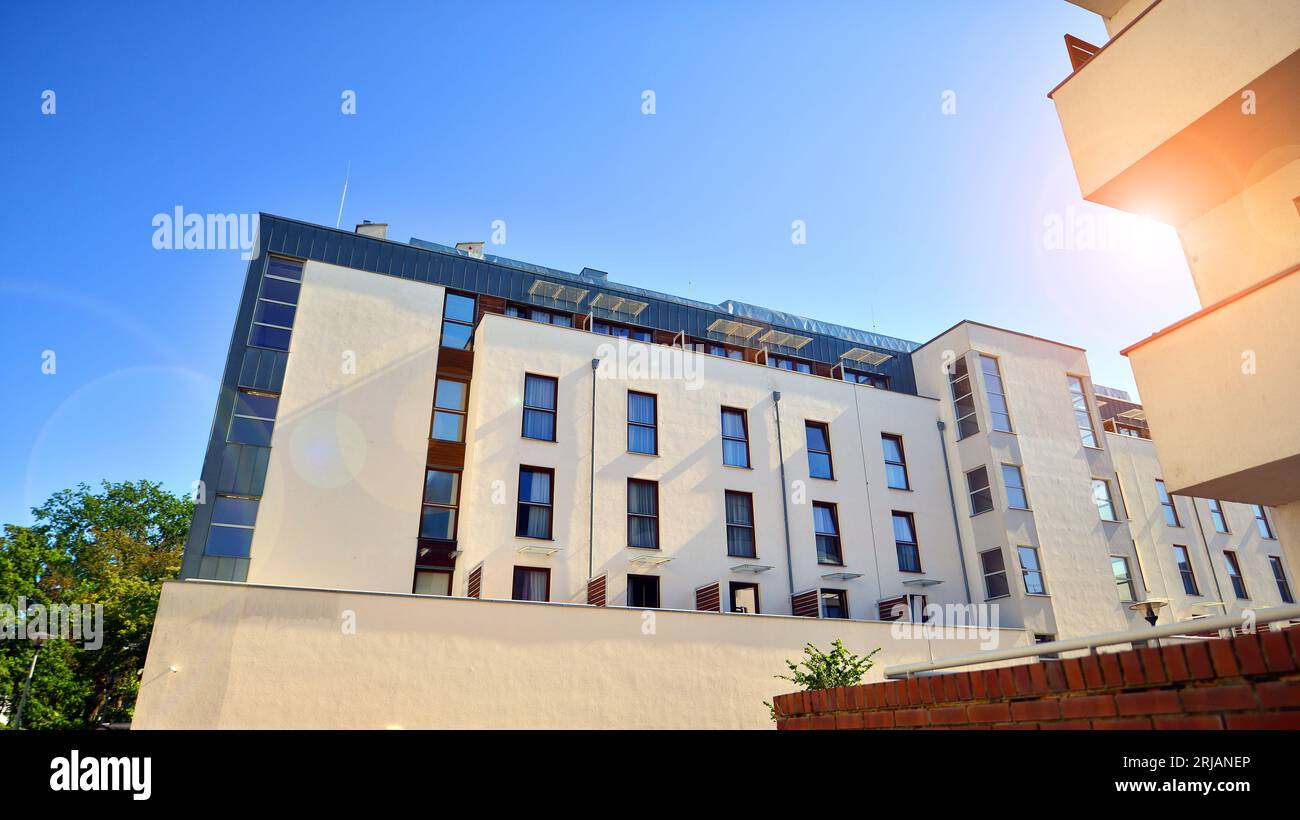 View of Luxury modern residential apartment building complex Stock Photo - Alamy