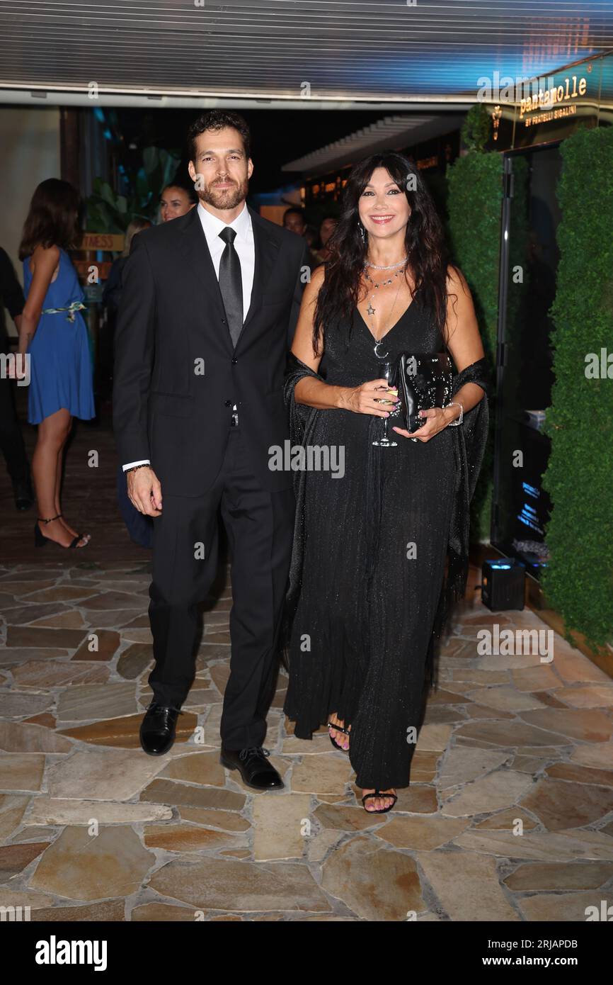 Marina di Pietrasanta, Mattone del Cuore 2023 at Twiga: Luisa Corna with  her boyfriend Stefano Giovino Stock Photo - Alamy