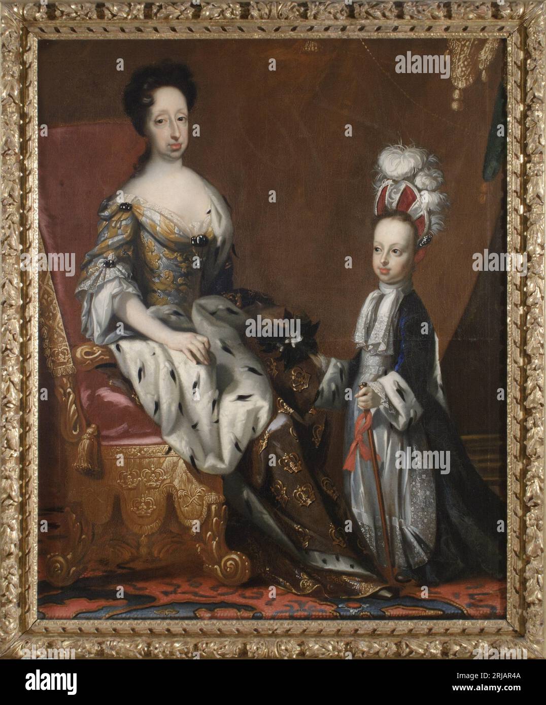 Hedvig Eleonora, 1636-1715, drottning av Sverige och Karl Fredrik, 1700-1739, hertig av Holstein 1704 by David von Krafft Stock Photo