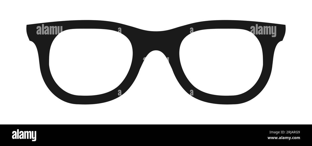 Nerd glasses on white background. Geek spectacles icon. Trendy black