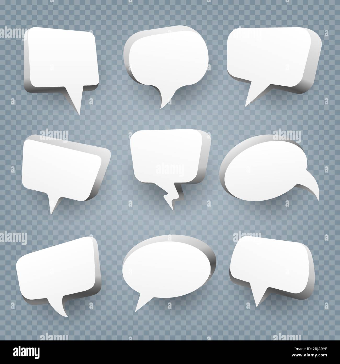 Chat speech 3d bubble collection Stock Vector
