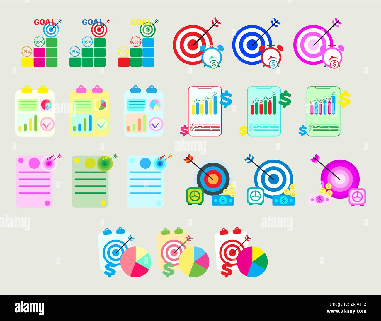 Collection illustration Planning and setting financial goals to be