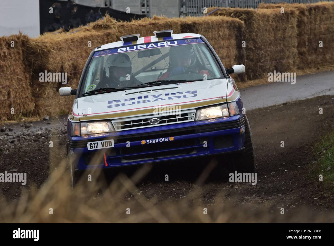 Mike Rimmer, Subaru Legacy GpA, Dawn of Modern Rallying, Forest Rally Stage, Goodwood Festival of Speed, Goodwood 75, July 2023, Goodwood House, Chich Stock Photo