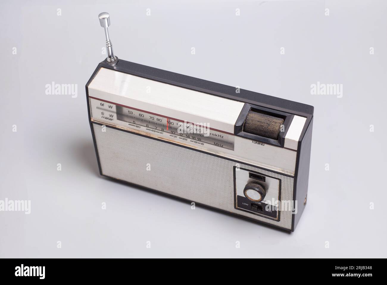 Vintage transistor radio top view Stock Photo Alamy