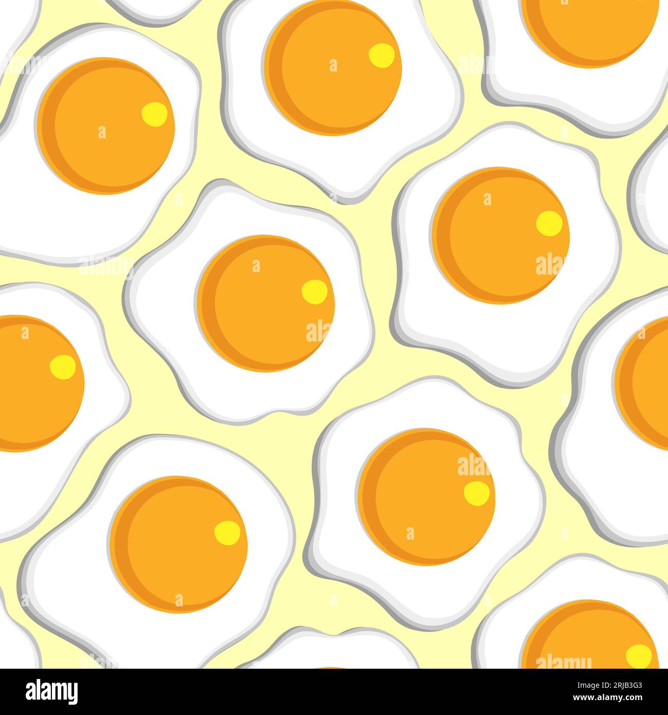 Vector seamless pattern of fried eggs with yellow yolks and whites of ...