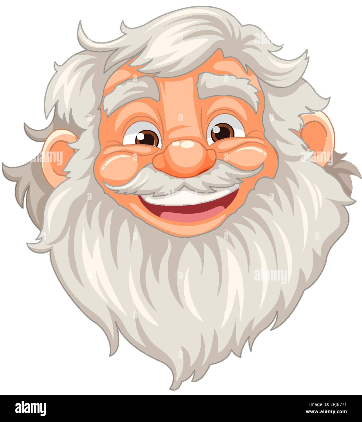 A cheerful vector illustration of an elderly man with a beard and ...