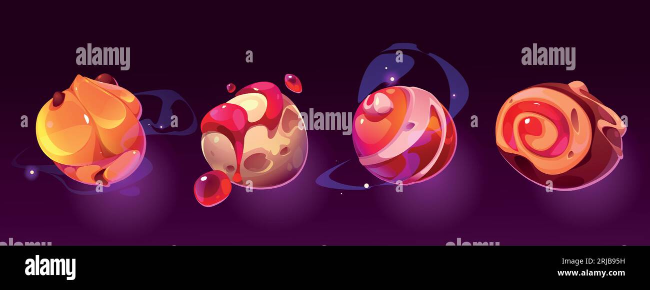 Set of candy isolated on background. Vector cartoon illustration of sweet ice cream