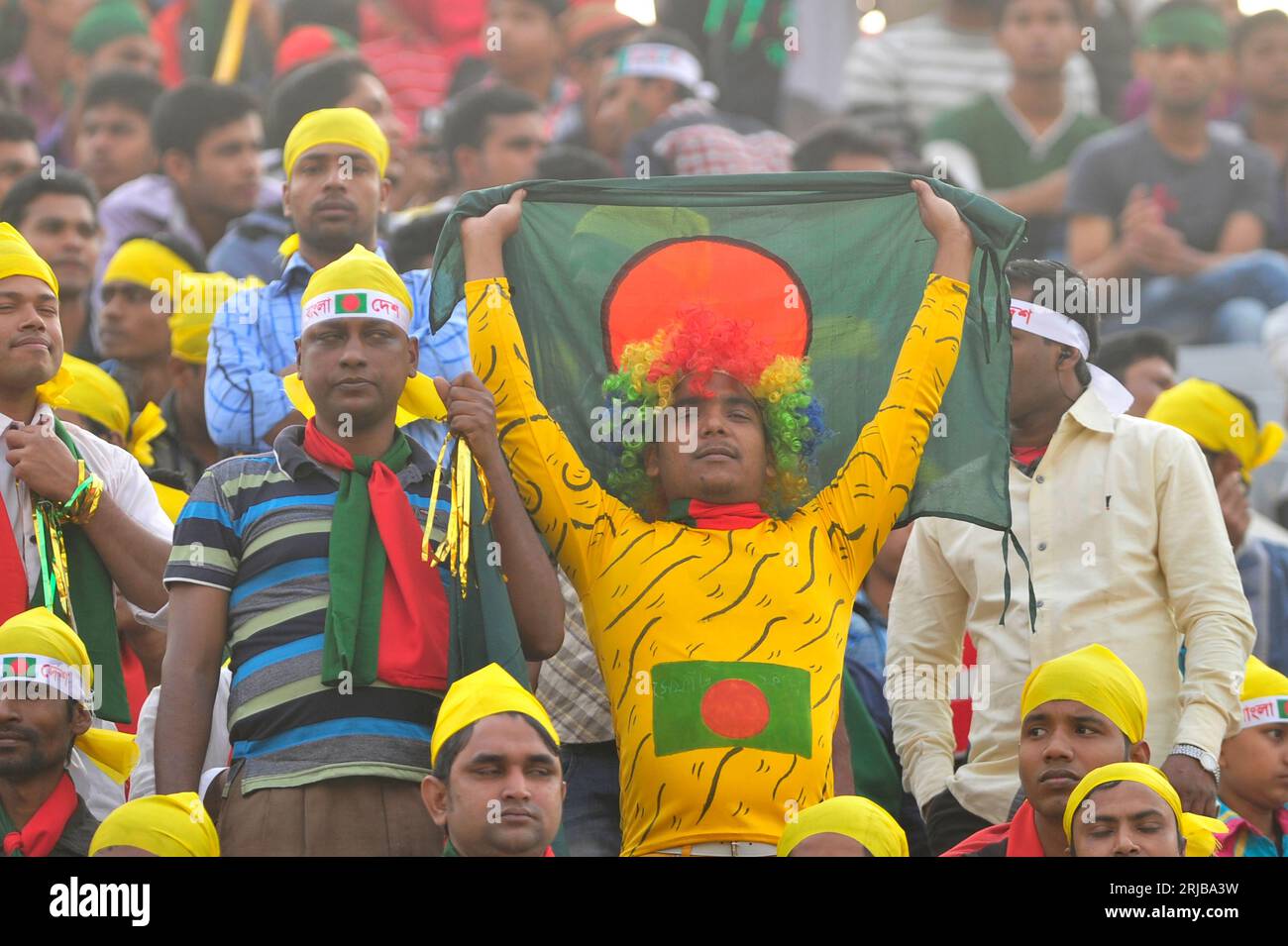 Bangladeshi football fans during the Banglabandhu Gold Cup semifinal