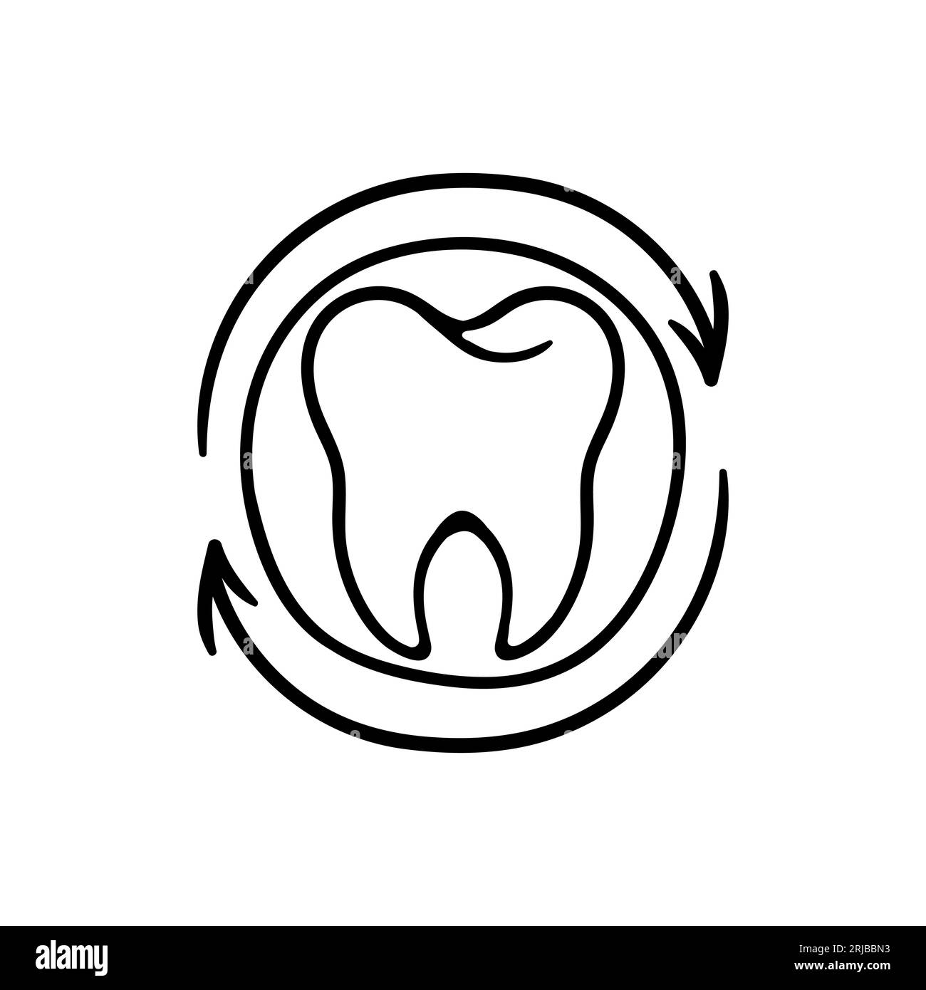 Teeth line icon. Caries, dentist, gums, dental crown, treatment, doctor
