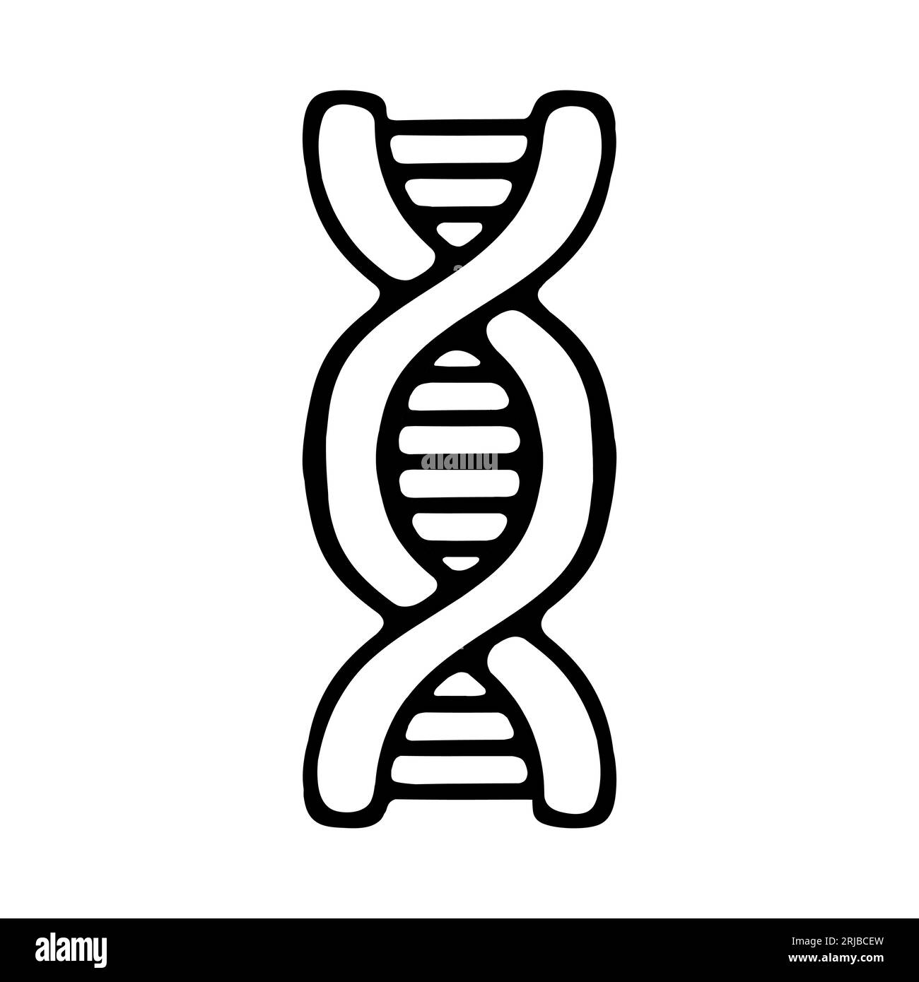 Dna line icon. Chromosomes, RNA, heredity, genome, cell, biology. Vector black line icon on white background for Business Stock Vector