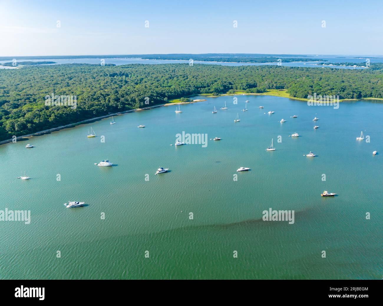 aerial view of coecles harbor Stock Photo