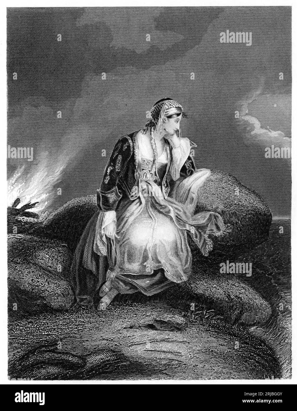 “Medora Watching the Return of Conrad,” illustrating Byron’s poem The