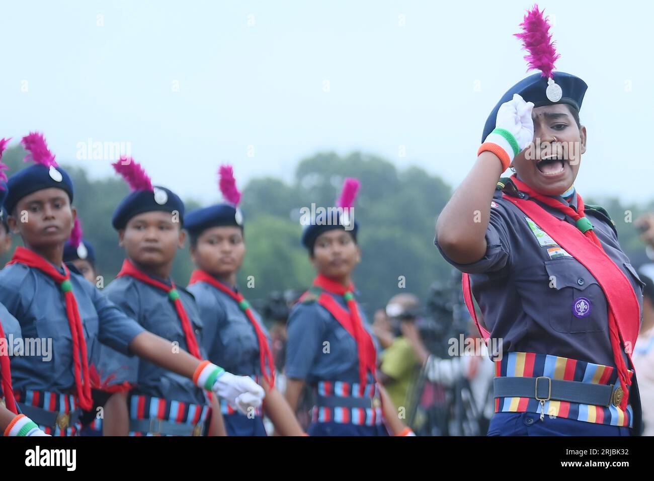 Soldiers of different platoons at the 77th Independence Day parade at ...