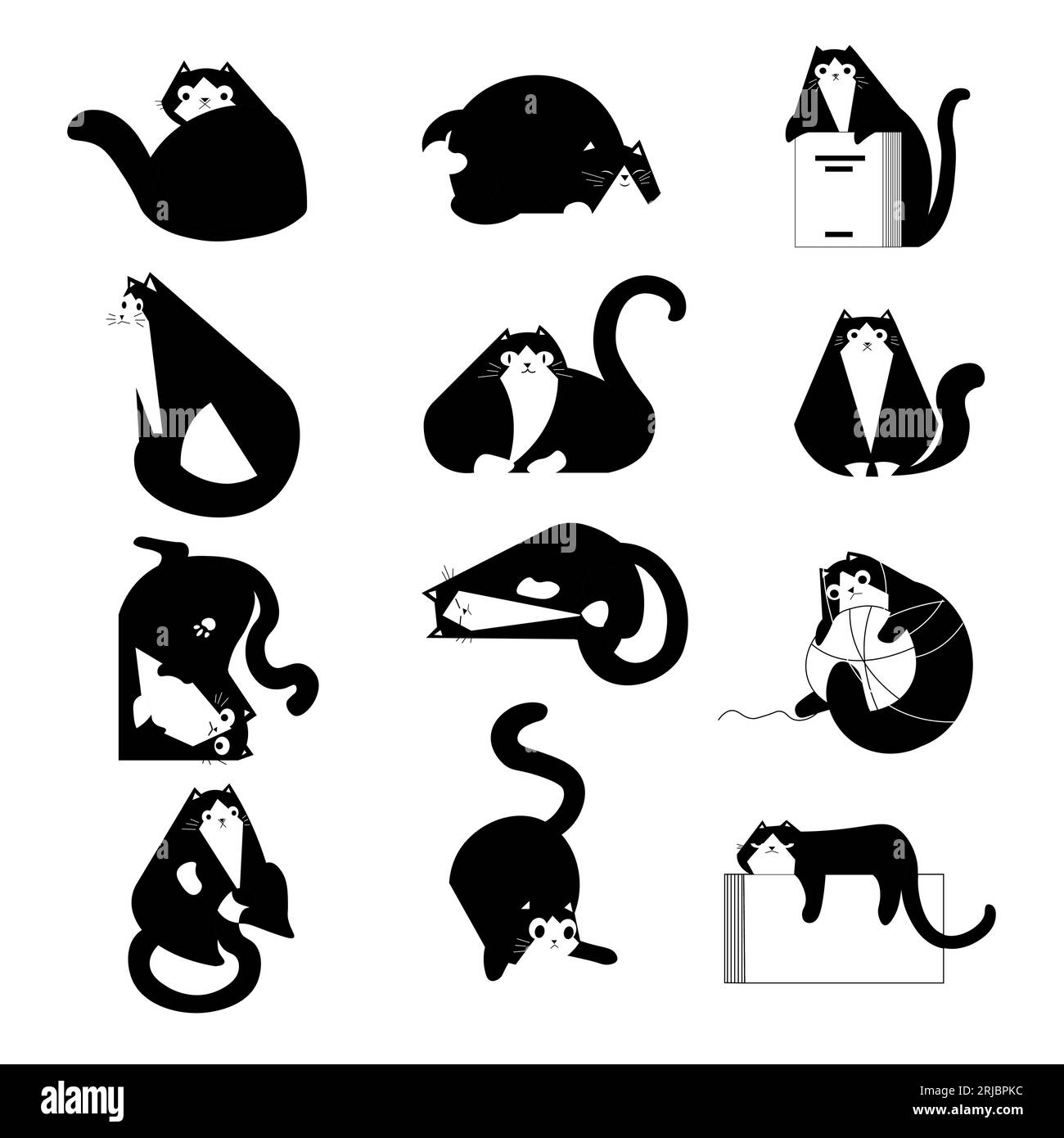 Funny cat character, playful domestic pet vector Stock Vector Image