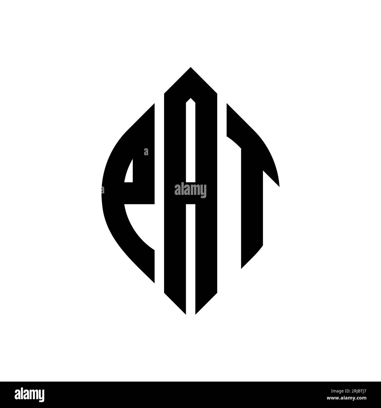 PAT circle letter logo design with circle and ellipse shape. PAT