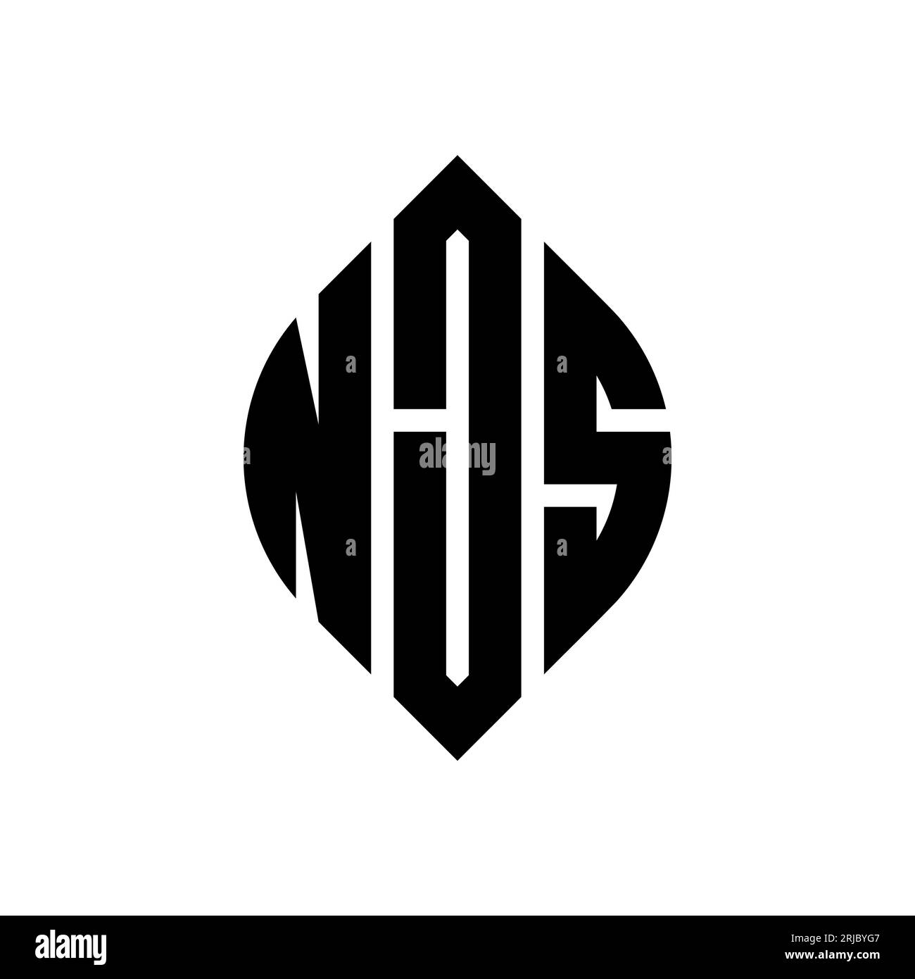 NJS circle letter logo design with circle and ellipse shape. NJS