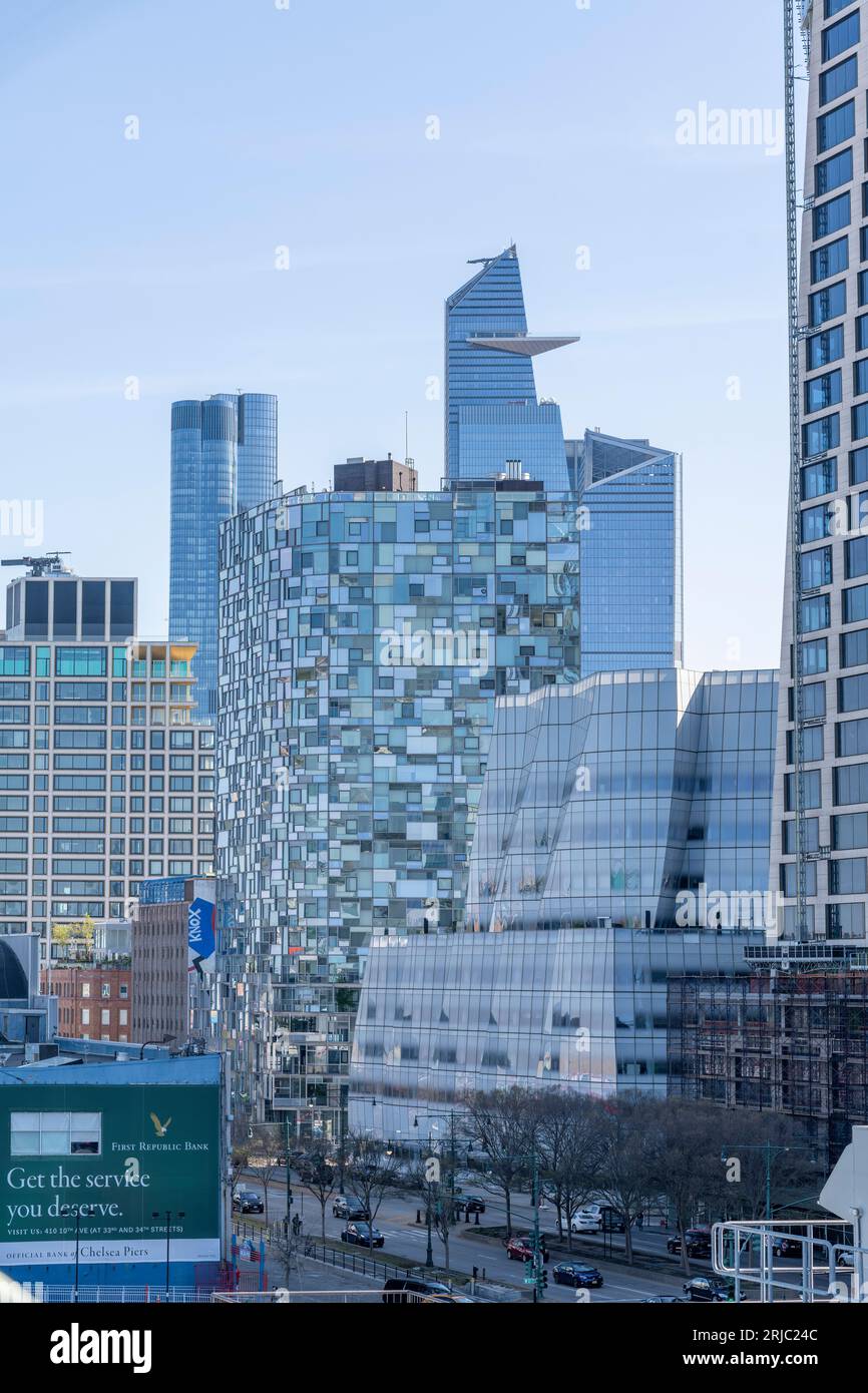 New York City, NY, USA-May 2022: High level view of IAC Building and ...