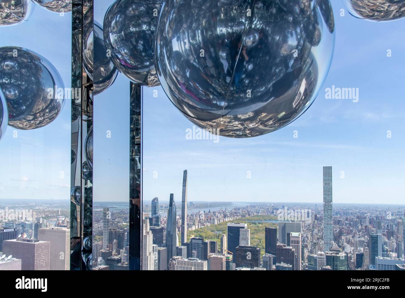New York City, NY, USAMay 2022; View through window of exhibition room