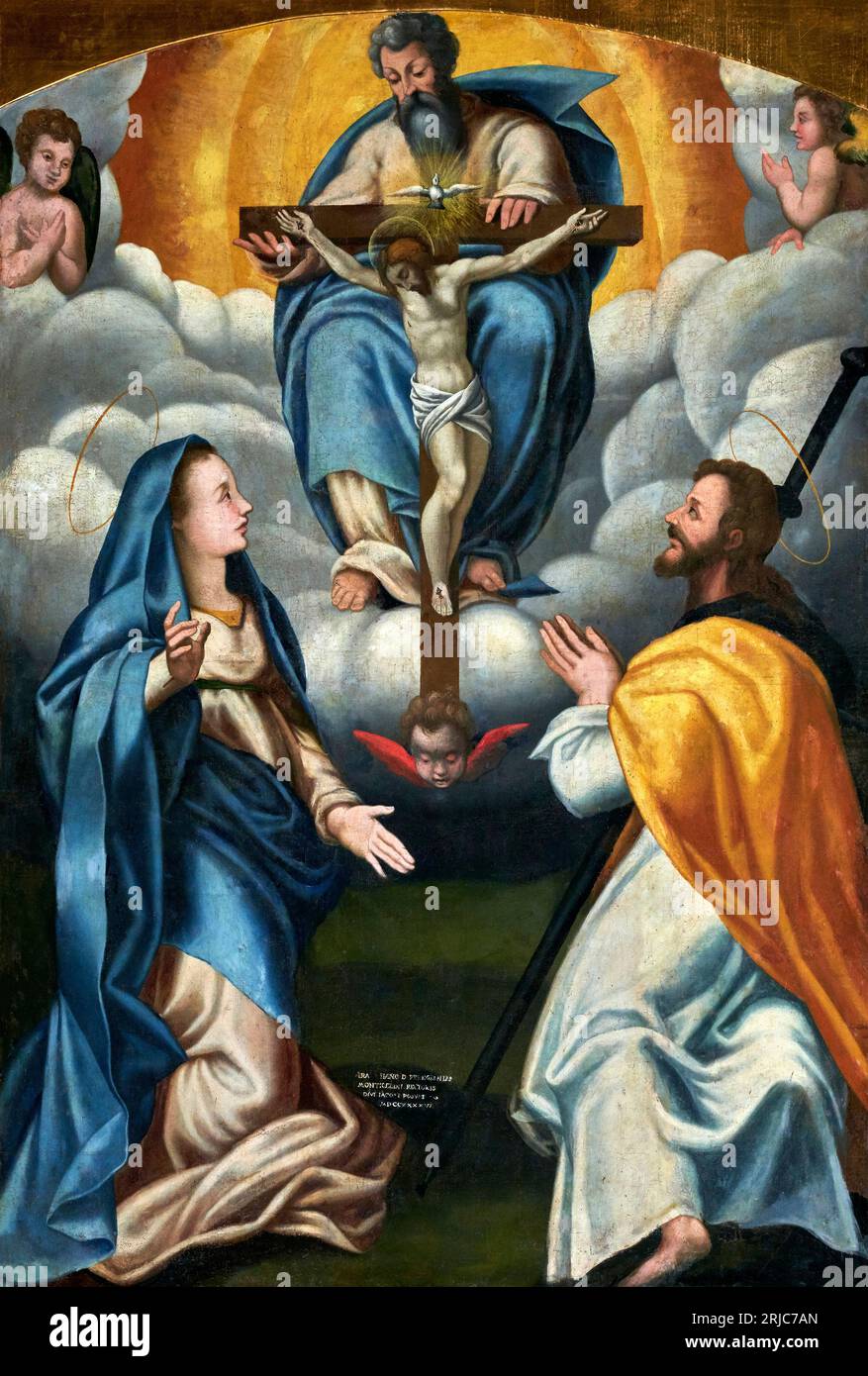 Trinità con Maria e S. Giuseppe - olio su tela - pittore emiliano