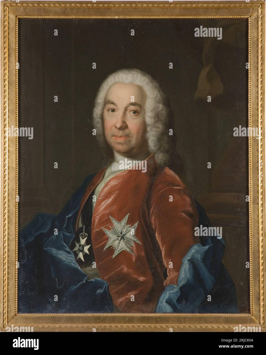 Portrait of Leonhard Klinckowström 1755 by Johan Henrik Scheffel Stock Photo