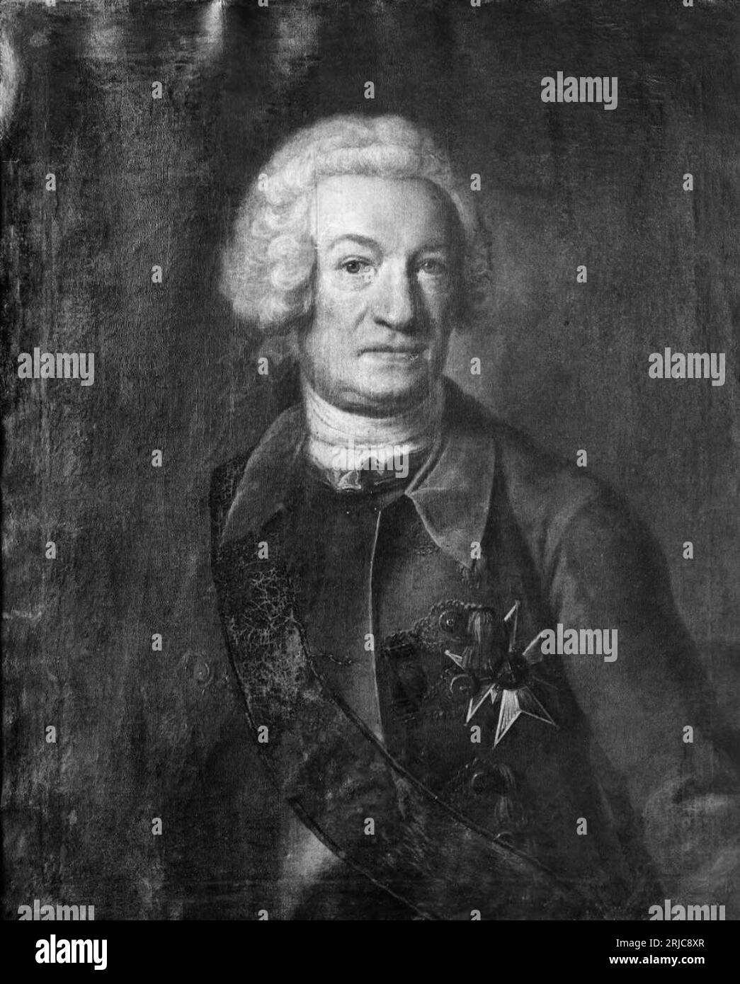 Georg Reinhold von Köhler (1687-1758), baron, general lieutenant, married to Maria Kristina Cronhjelm of Flosta by Johan Henrik Scheffel Stock Photo