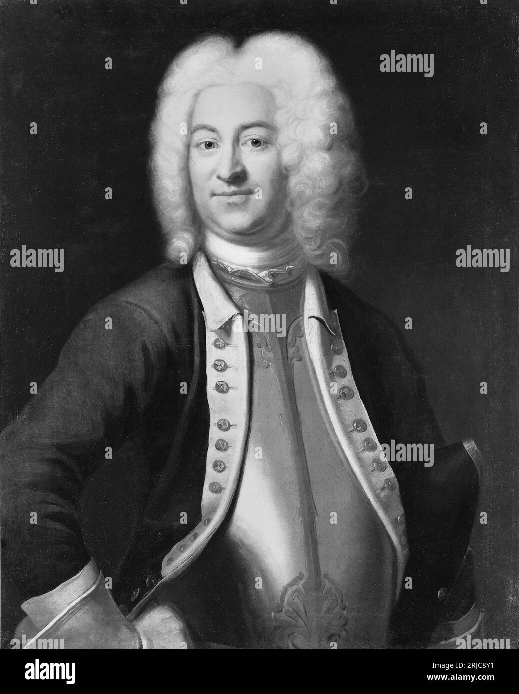 Gustaf Wilhelm von Köhler (1690-1739), baron, lieutenant colonel, married to countess Ulrika Eleonora Cronhielm of Flosta Unknown date by Johan Henrik Scheffel Stock Photo