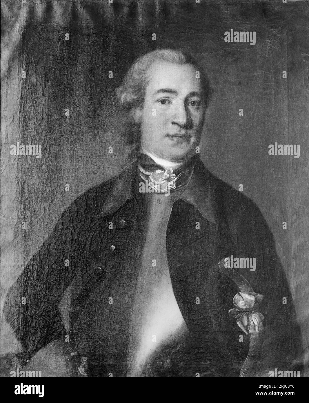 Lars Reinhold von Köhler (1730-1771), baron, lieutenant colonel Unknown date by Johan Henrik Scheffel Stock Photo