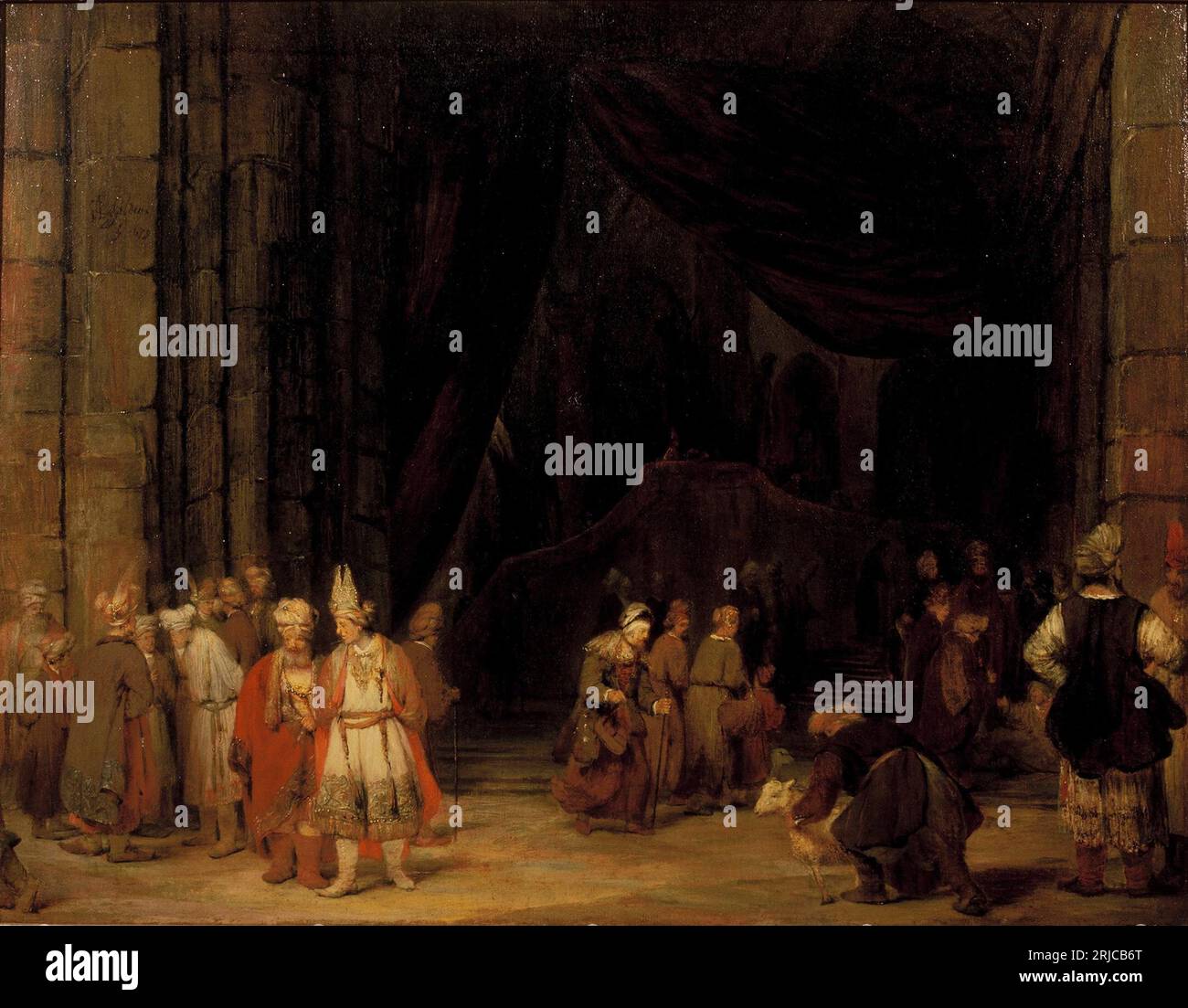 Courtyard of a temple 1679 by Arent de Gelder Stock Photo - Alamy
