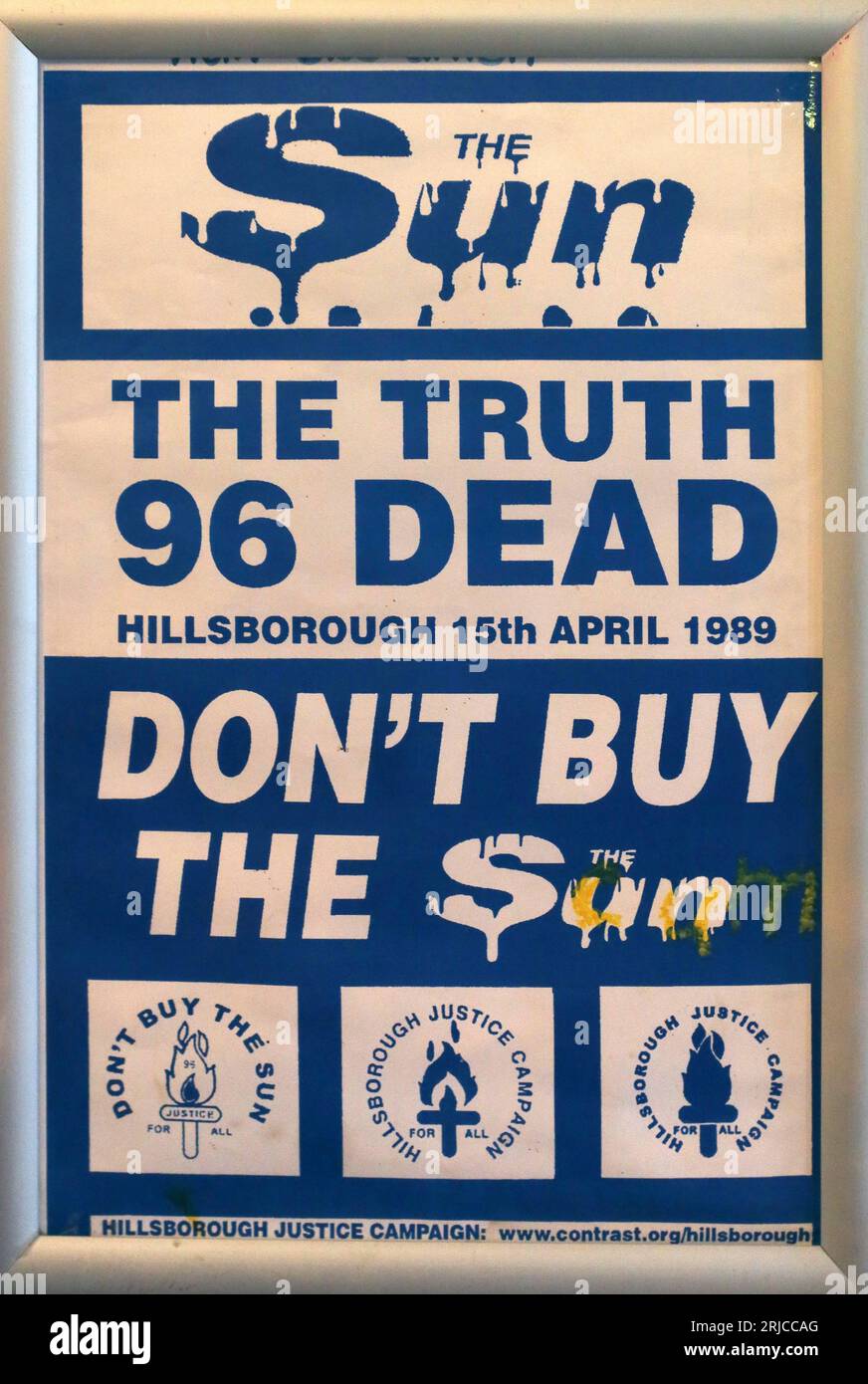 Dont Buy The Sun poster, at Ye Cracke, Rice Street, off Hope Street, Liverpool, Merseyside, England, UK, L1 9BB Stock Photo