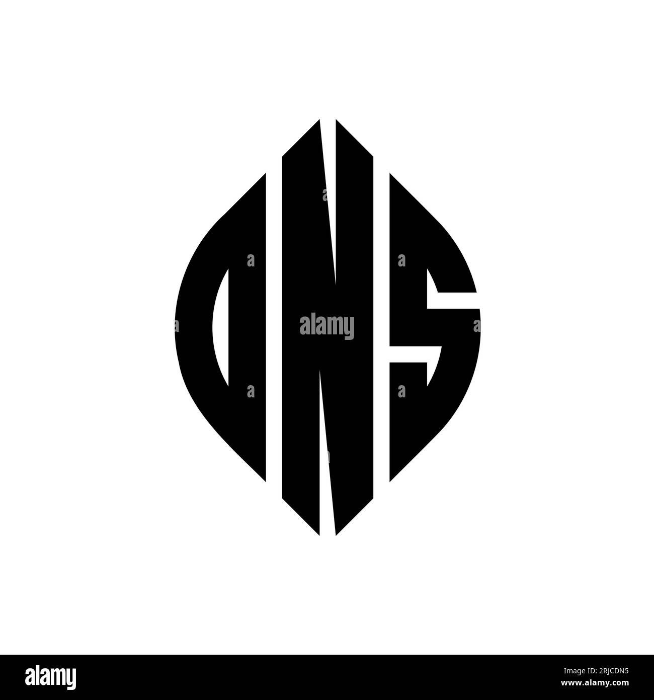 ONS circle letter logo design with circle and ellipse shape. ONS ellipse letters with typographic style. The three initials form a circle logo. ONS Ci Stock Vector