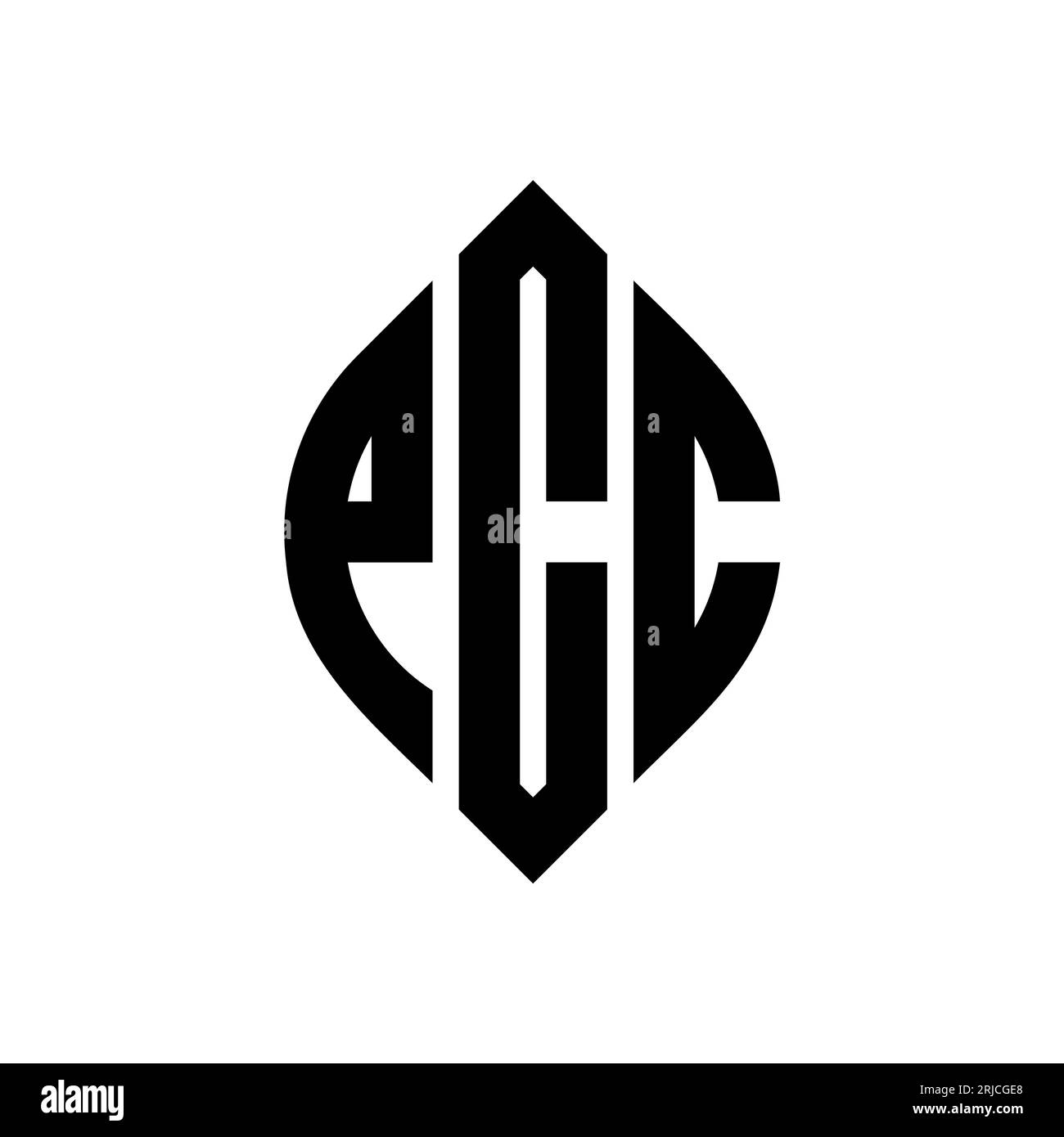 PCC circle letter logo design with circle and ellipse shape. PCC ellipse letters with typographic style. The three initials form a circle logo. PCC Ci Stock Vector