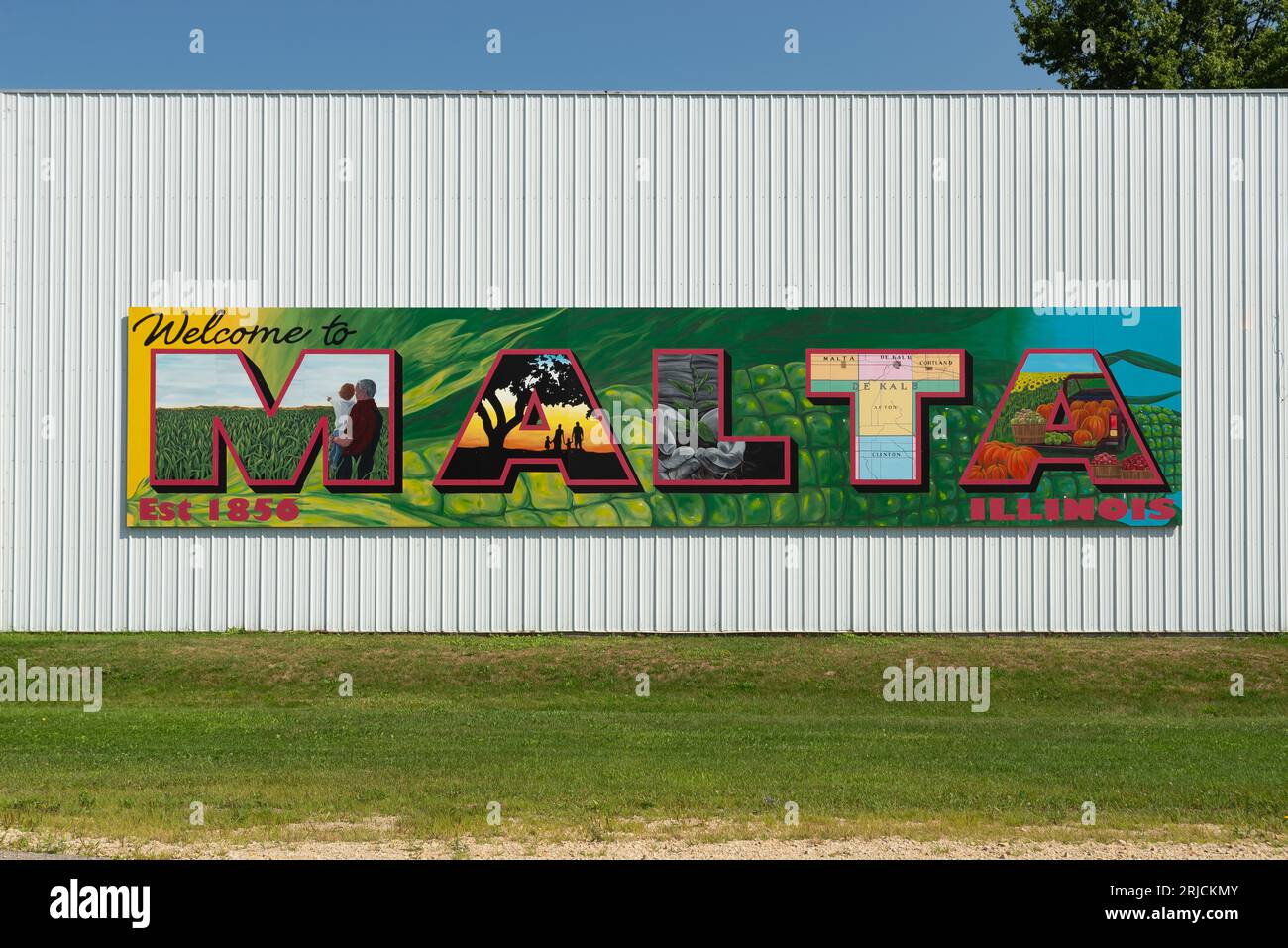 Malta, Illinois United States August 15th, 2023 Mural on the