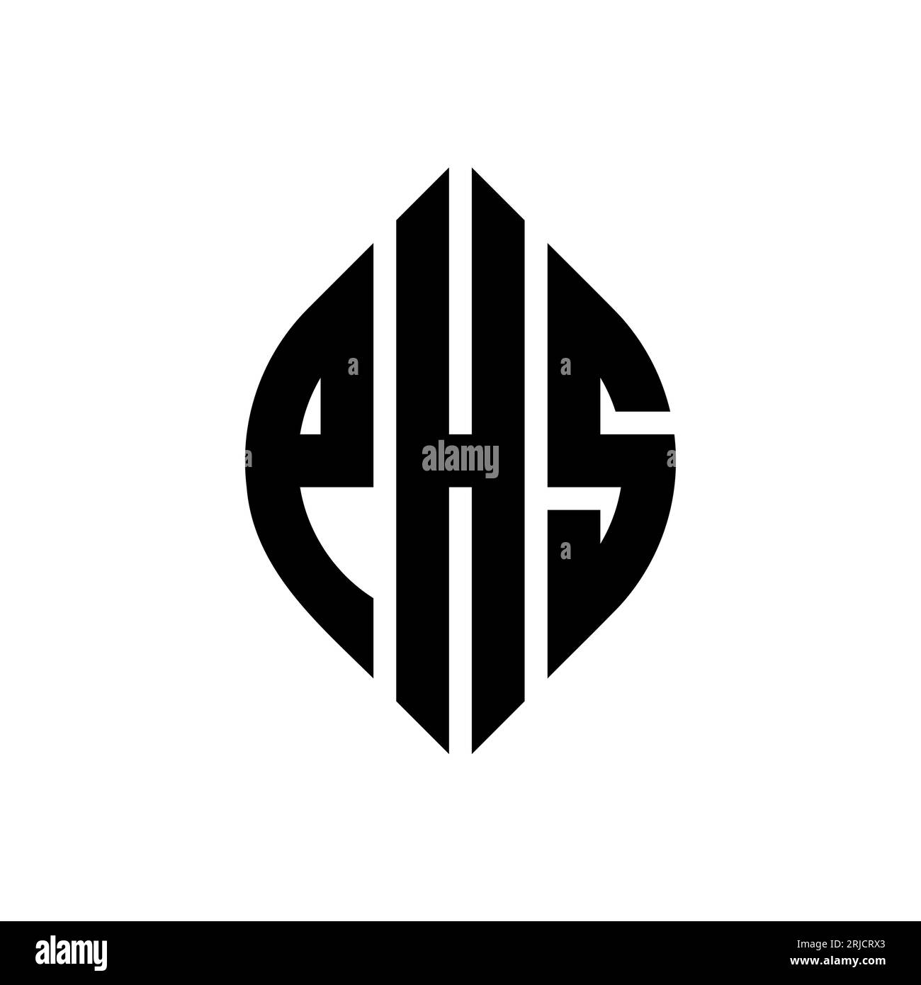 PHS circle letter logo design with circle and ellipse shape. PHS