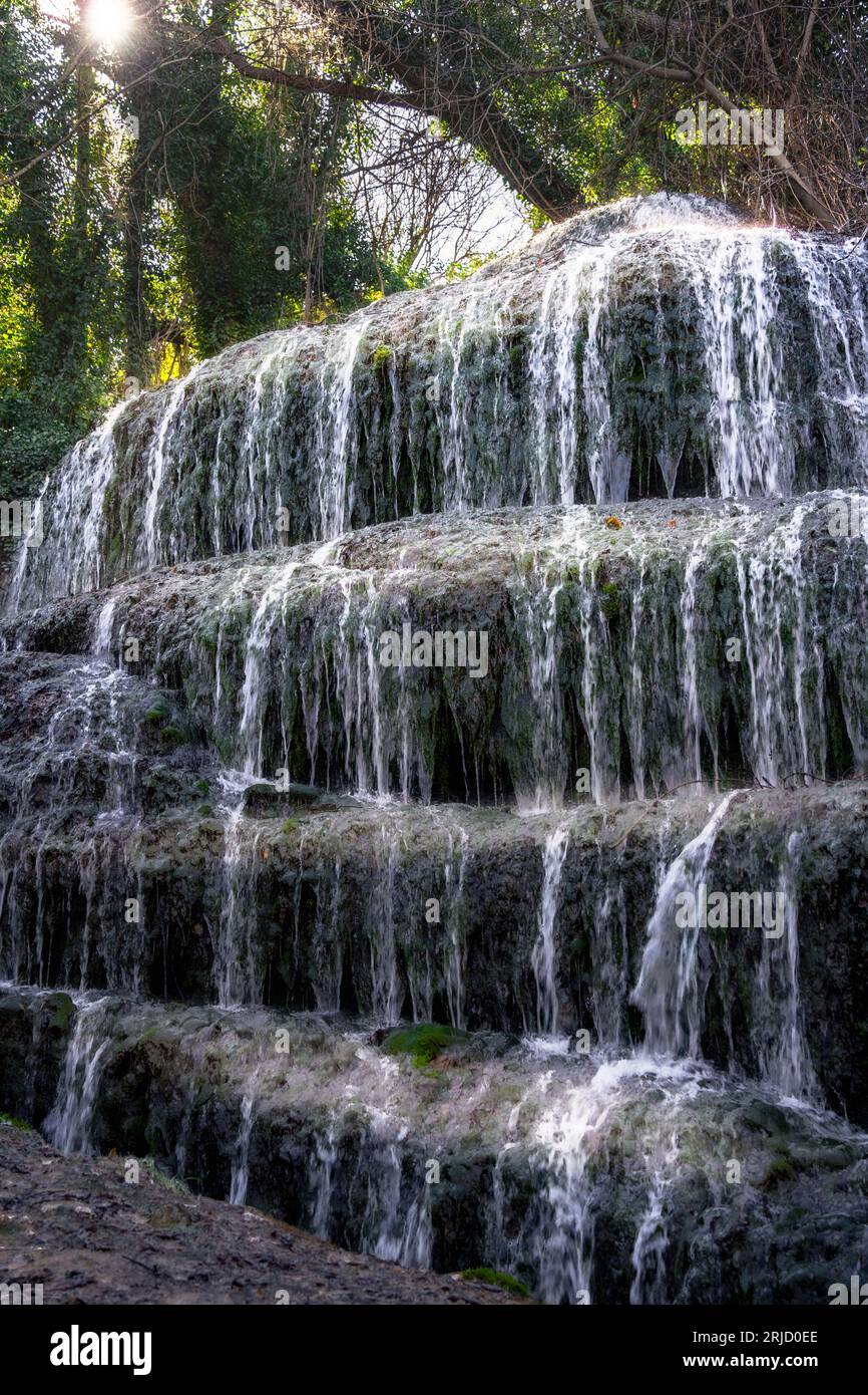 Beautiful Waterfall in Spain Stock Photo