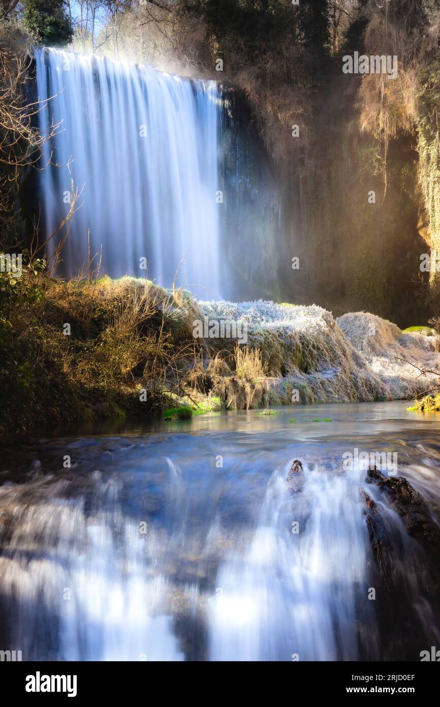 Beautiful Waterfall in Spain Stock Photo
