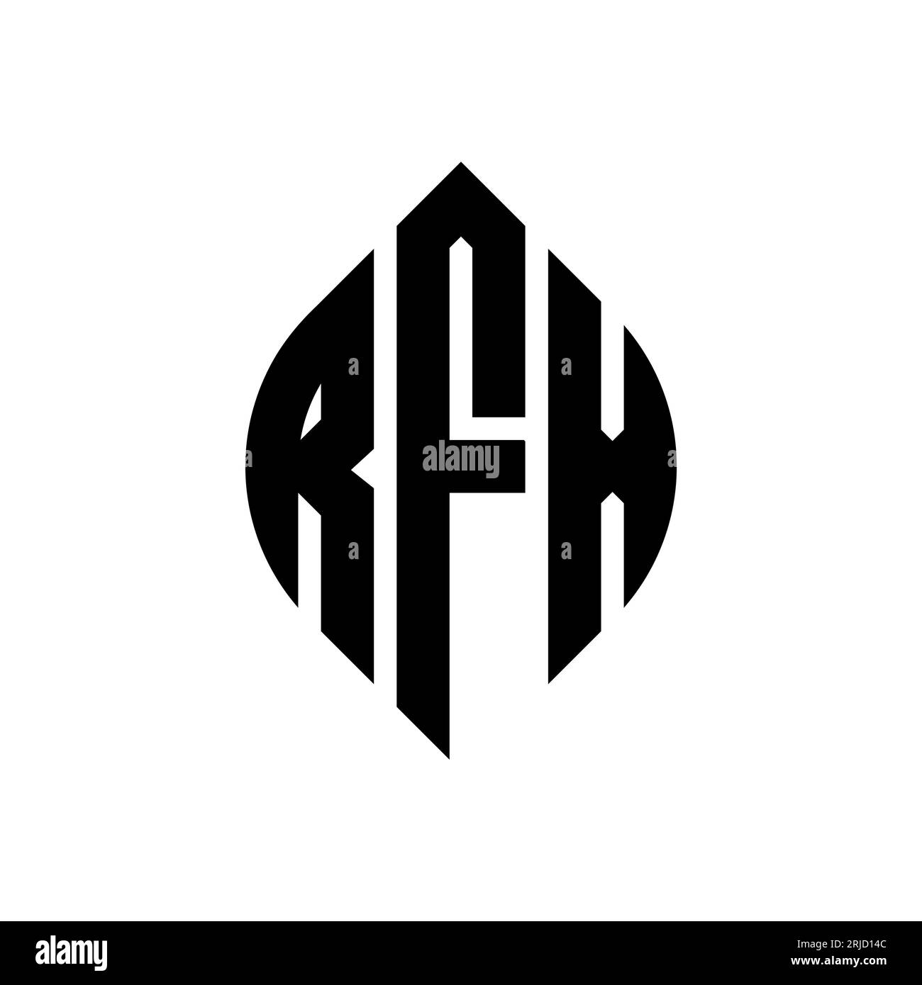 RFX circle letter logo design with circle and ellipse shape. RFX ...