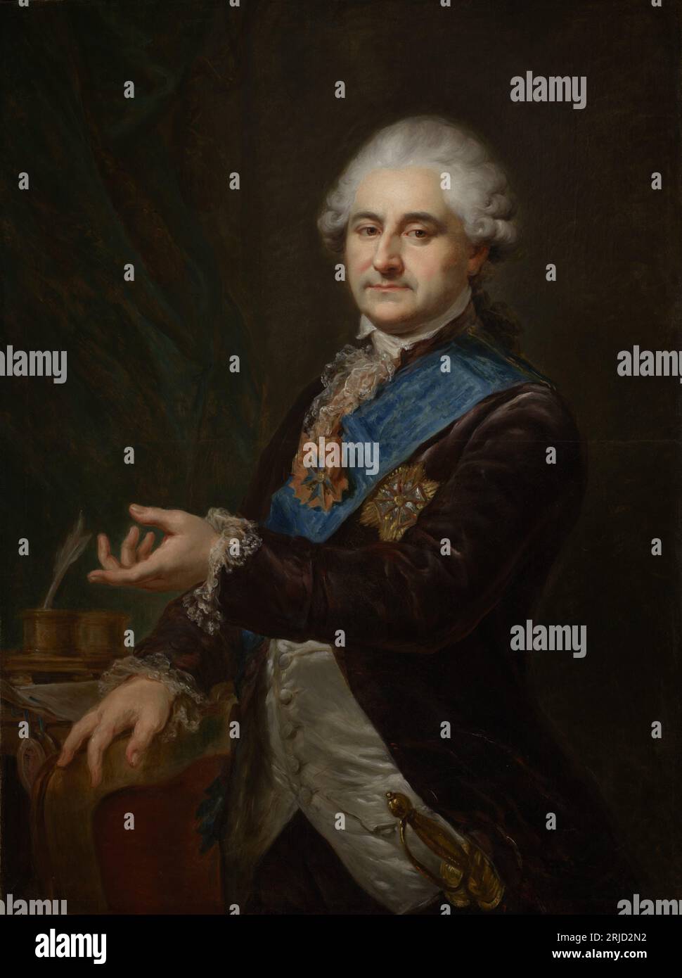 Portrait of Stanislaus Augustus Poniatowski (1732–1798) circa 1791 by Johann Baptist von Lampi the Elder Stock Photo