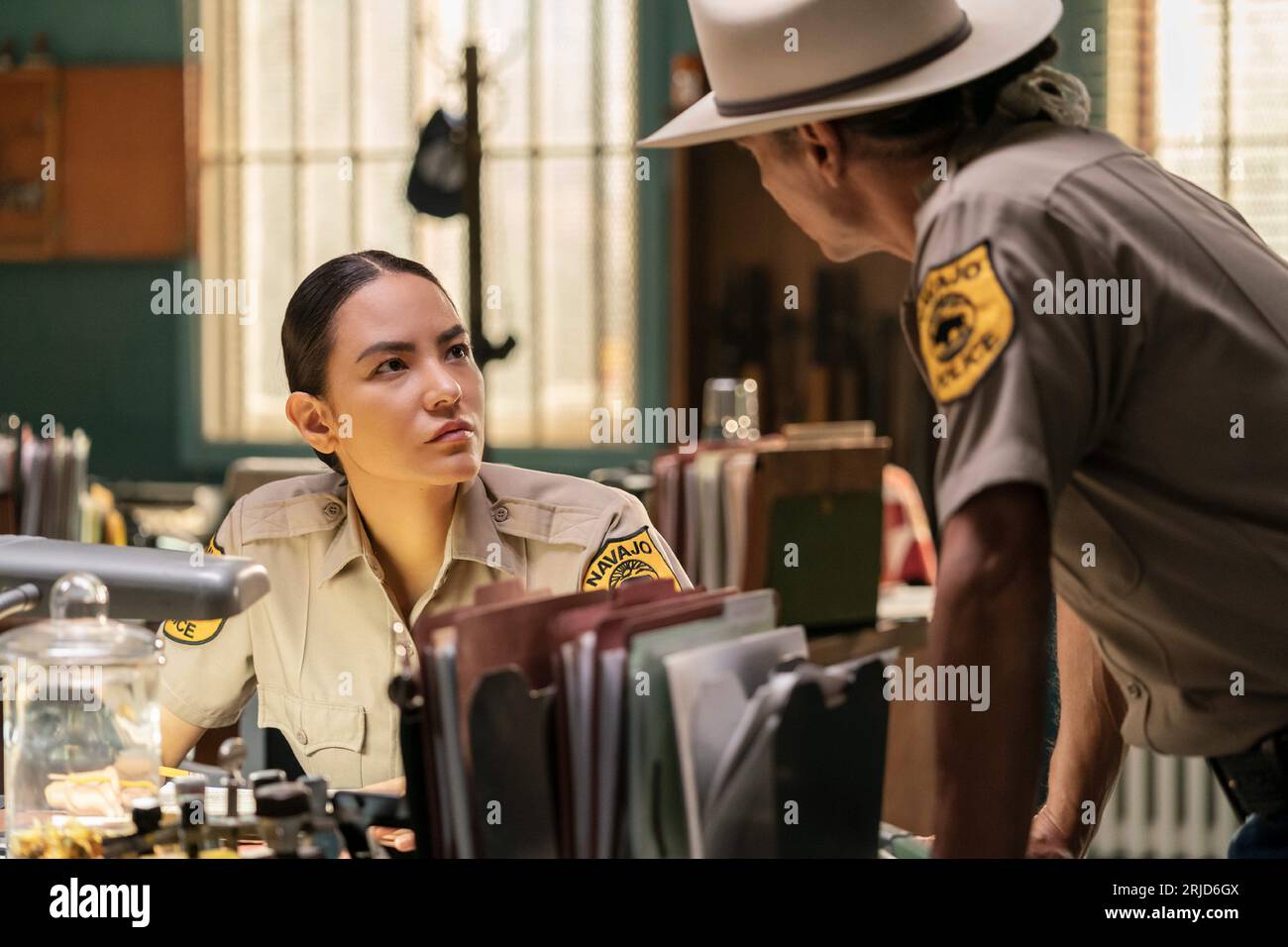 Jessica Matten as Sgt. Bernadette Manuelito and Zahn McClarnon as Joe