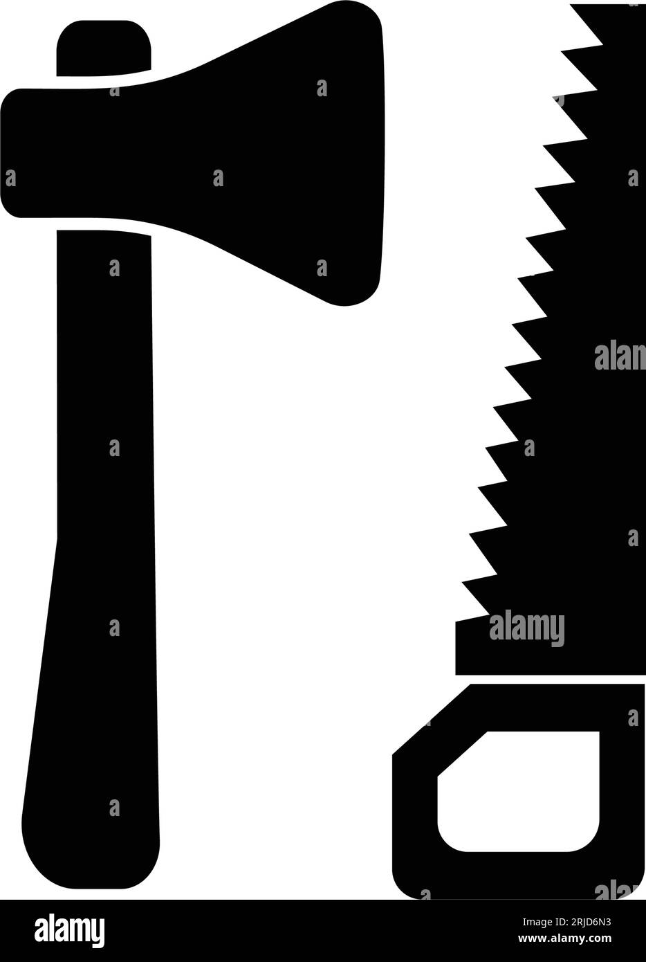 Saw and axe icon Stock Vector