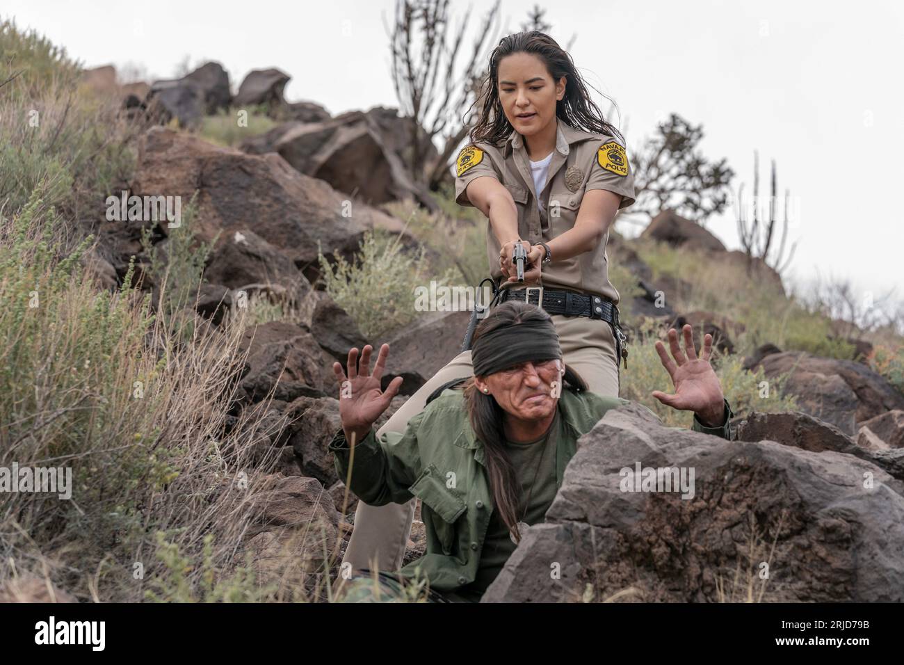 Jessica Matten as Sgt. Bernadette Manuelito and Eugene Braverock as